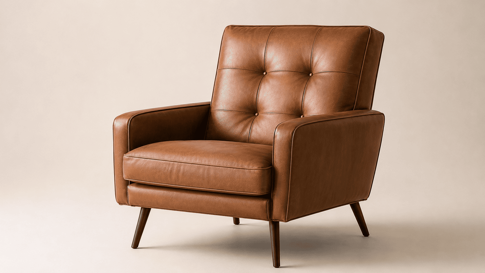 Brown leather armchair for contemporary interiors