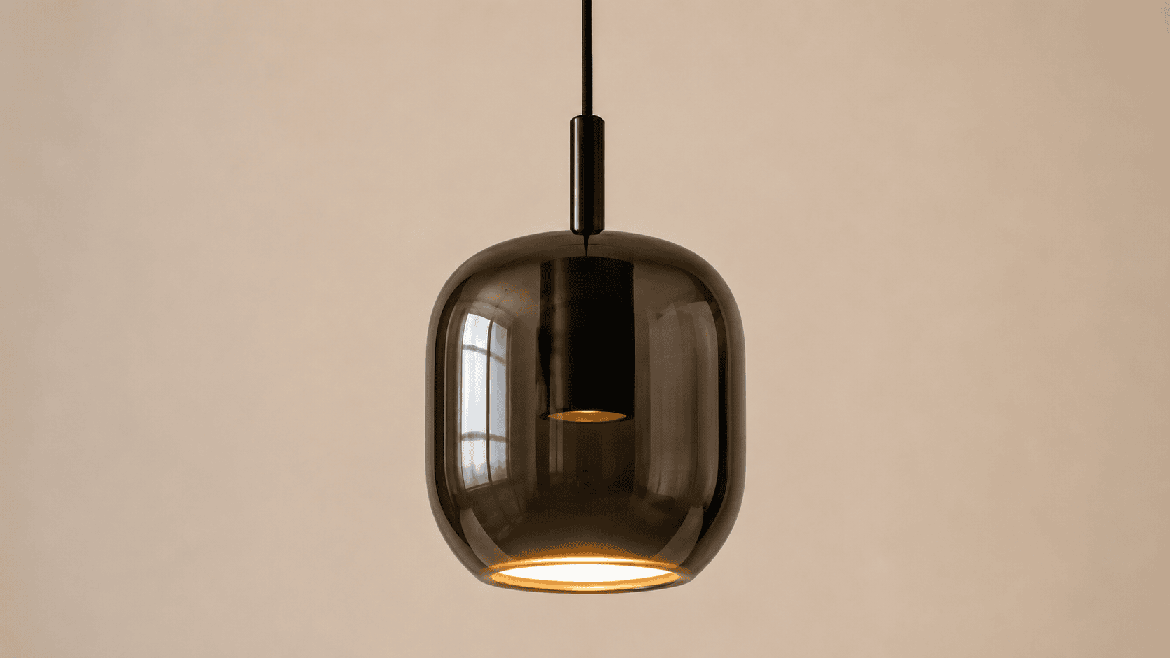 Smoked glass pendant light for contemporary interiors