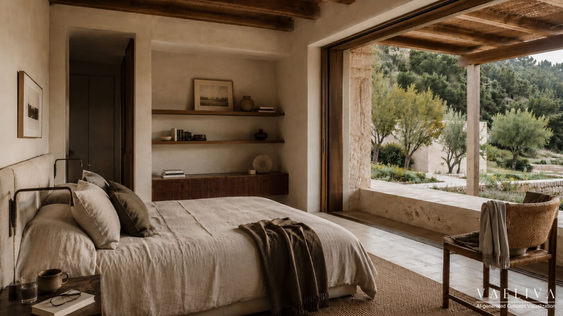 Modern Mediterranean Bedroom — House 001