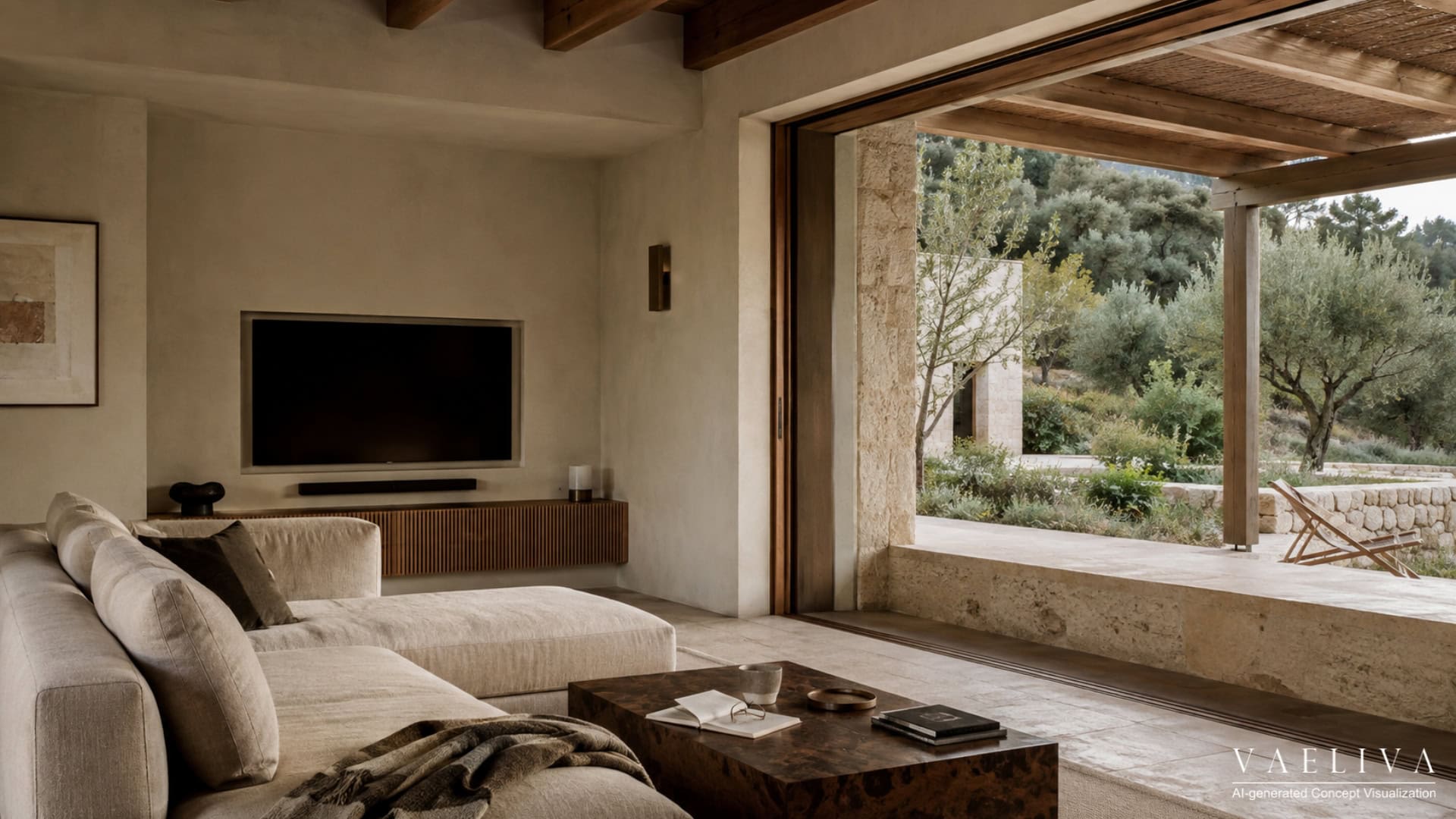 Modern Mediterranean Living Room — House 001