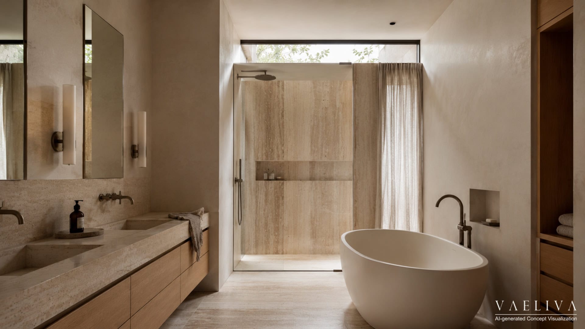 Warm Minimalism Bathroom — House 001